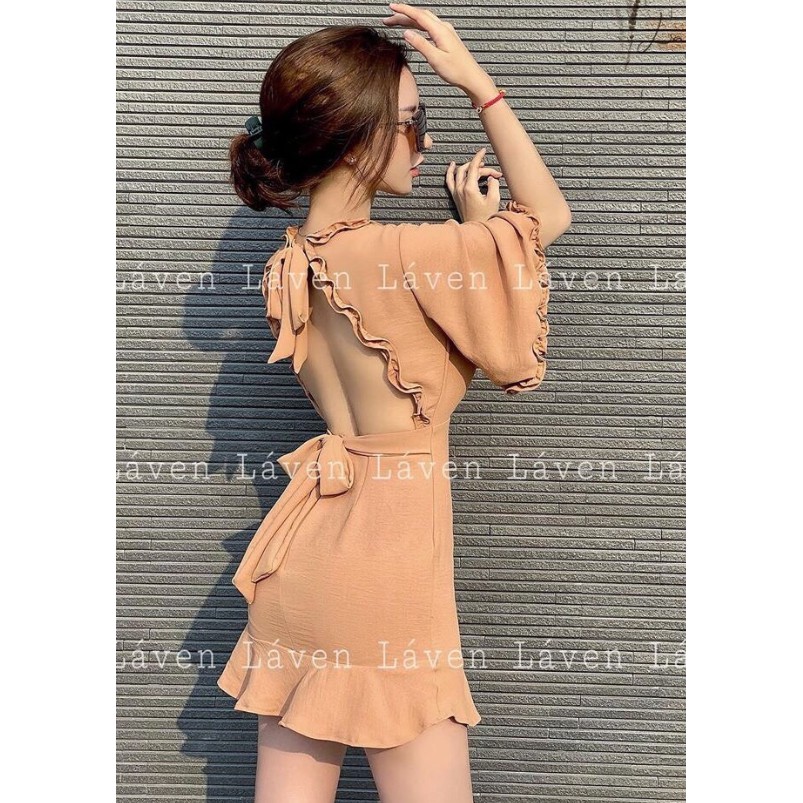 {Xả Kho} VÁY NỮ BÈO BUỘC NƠ HỞ LƯNG (sale 70%)