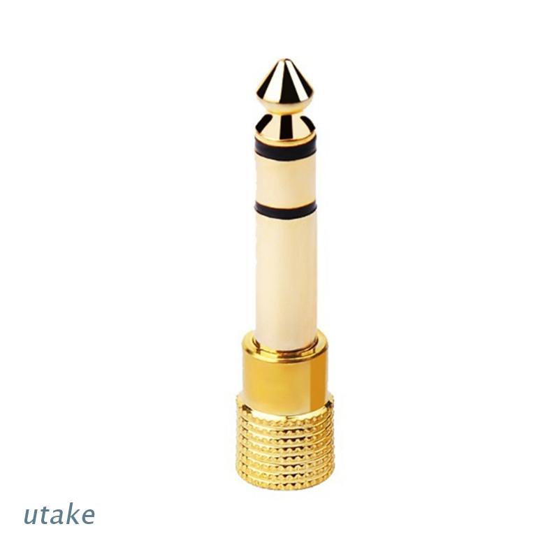Đầu chuyển đổi âm thanh utake mạ vàng 6.5 sang 3.5mm kênh đôi