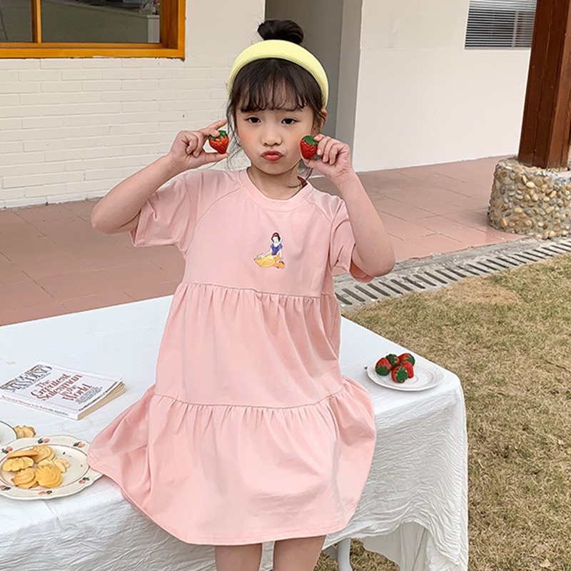 Đầm Công Chúa Dáng Dài Họa Tiết Hoạt Hình Thời Trang Mùa Hè Cho Bé Gái