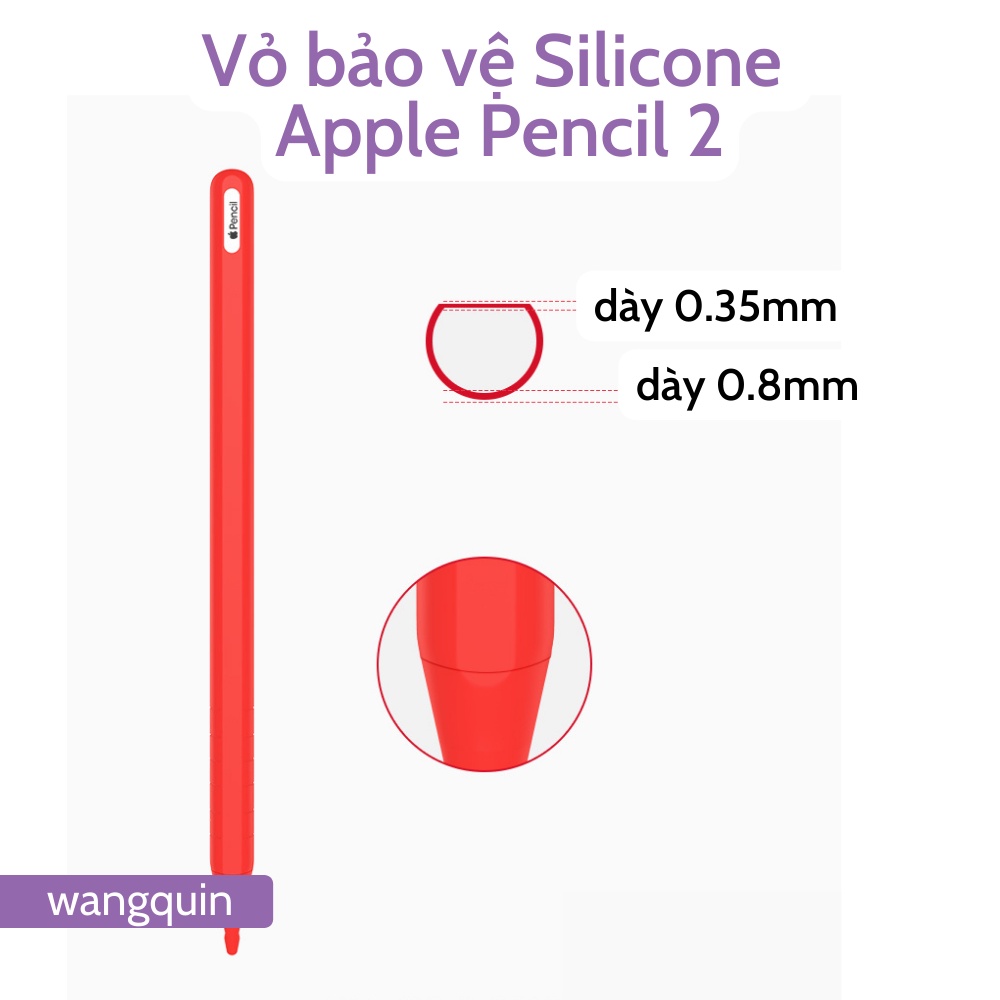 Sẵn HCM - Hoả Tốc Vỏ ốp Case bảo vệ bút cảm ứng Apple Pencil Gen 2 Silicon cao cấp Tiện lợi dễ sử dụng Siêu mỏng đủ màu