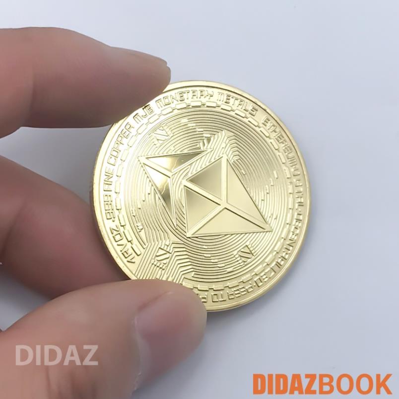 Combo 4 phiên bản - Đồng Xu Ethereum - Ether - ETH mạ vàng 24k đồ lưu niệm,trang trí,sưu tầm, quà tặng
