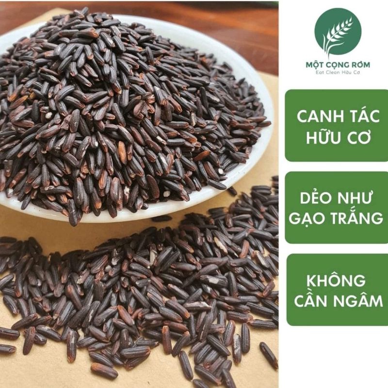 Gạo lứt đen dẻo điện biên - Gạo ăn kiêng,tốt cho sức khoẻ. (Túi 2kg).Hút Chân Không.