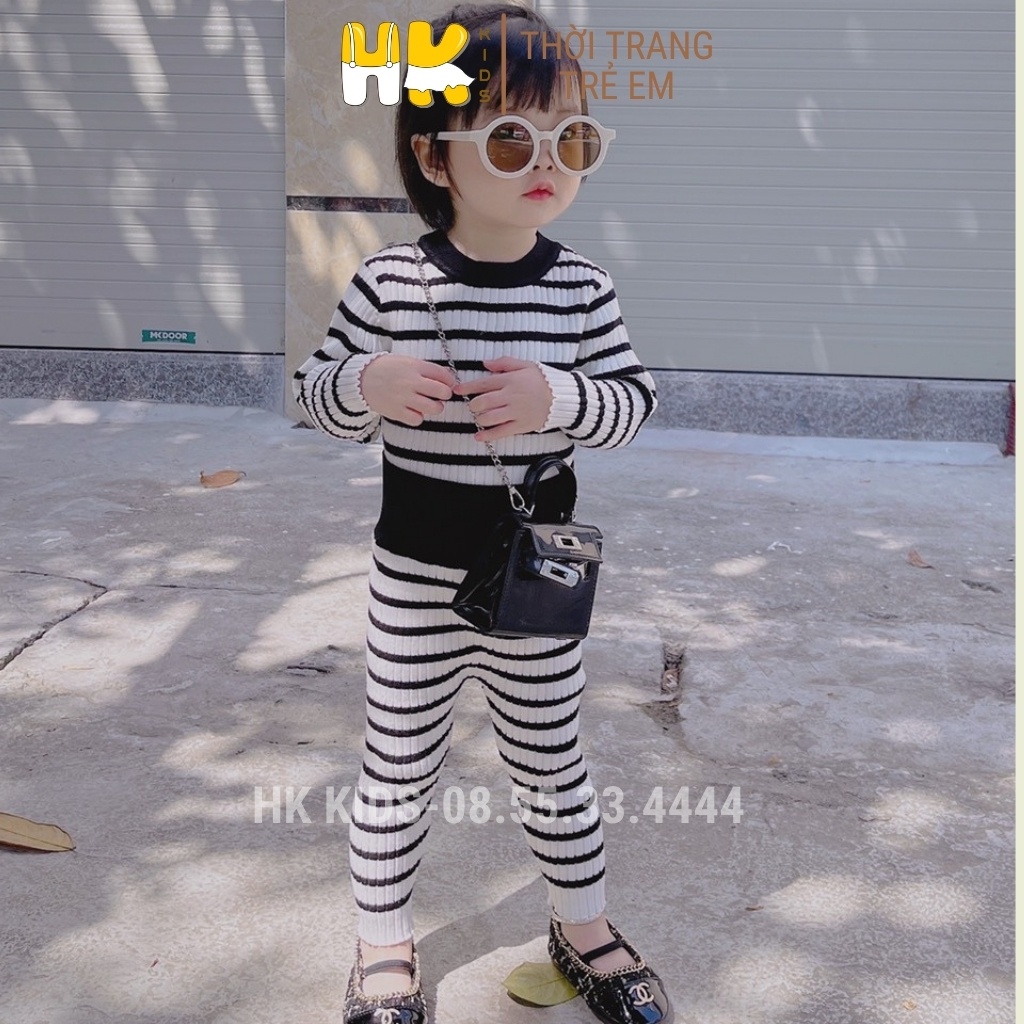 Bộ len cạp cao cho bé trai và gái từ 0-3 tuổi, chất len cao cấp mềm mịn đanh lì, nhiều màu sắc - HK KIDS (mã 0197)