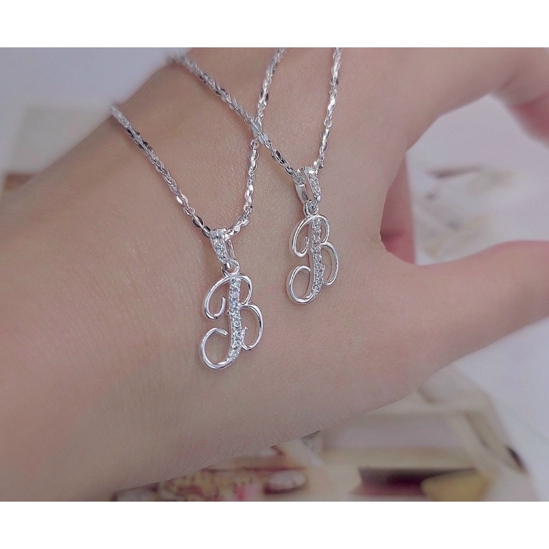 Mặt dây chuyền chữ cái bạc nguyên chất phong cách trẻ trung