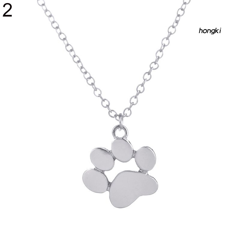 vòng cổ Hợp Kim Mặt Hình Dấu Chân Thú Cưng Dễ Thương Cho Nữ