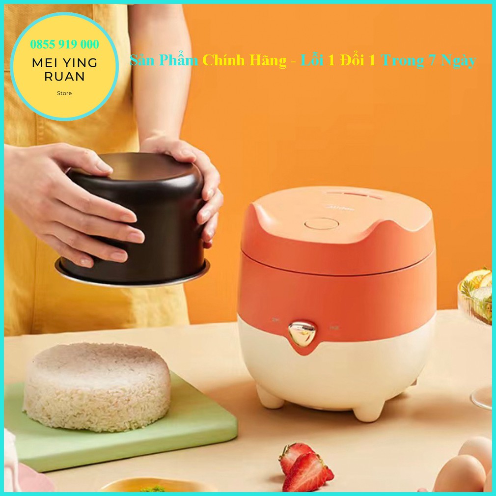 Nồi cơm điện mini nút gài MIDEA nội địa hình hồ ly màu cam đất , bảo hành 12 tháng