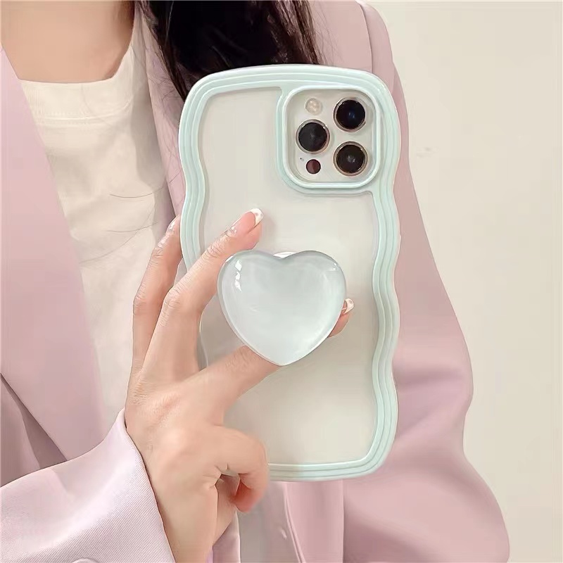 Ốp Điện Thoại Silicone Mềm Trong Suốt Họa Tiết Trái Tim Cho iPhone 14 13 Pro Max 12 11 Pro XS Max X XR