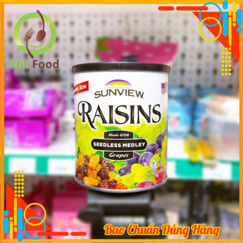 Nho Khô SUNVIEW RAISINS, Hàng Chuẩn 100%