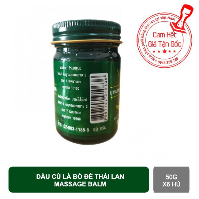 Combo 6 Dầu cù là bồ đề thái lan hàng chuẩn MASSAGE BALM 50g