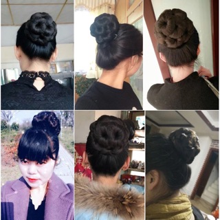 <ẢNH THẬT> Kẹp tóc giả búi hoa z10