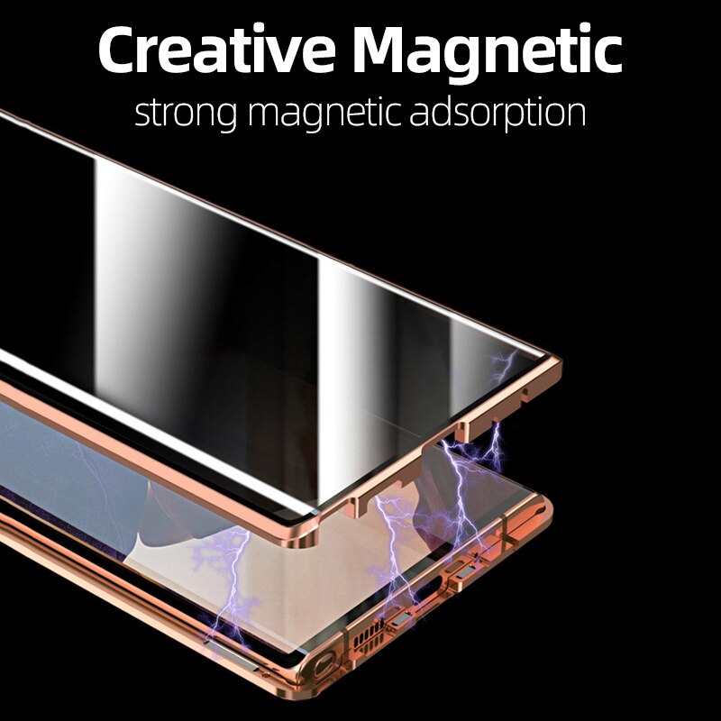 Ốp điện thoại nam châm nắp kính cường lực bảo vệ toàn diện cho Samsung S8 S9 S10 Plus S8Plus S9Plus S10Plus S20FE A03S