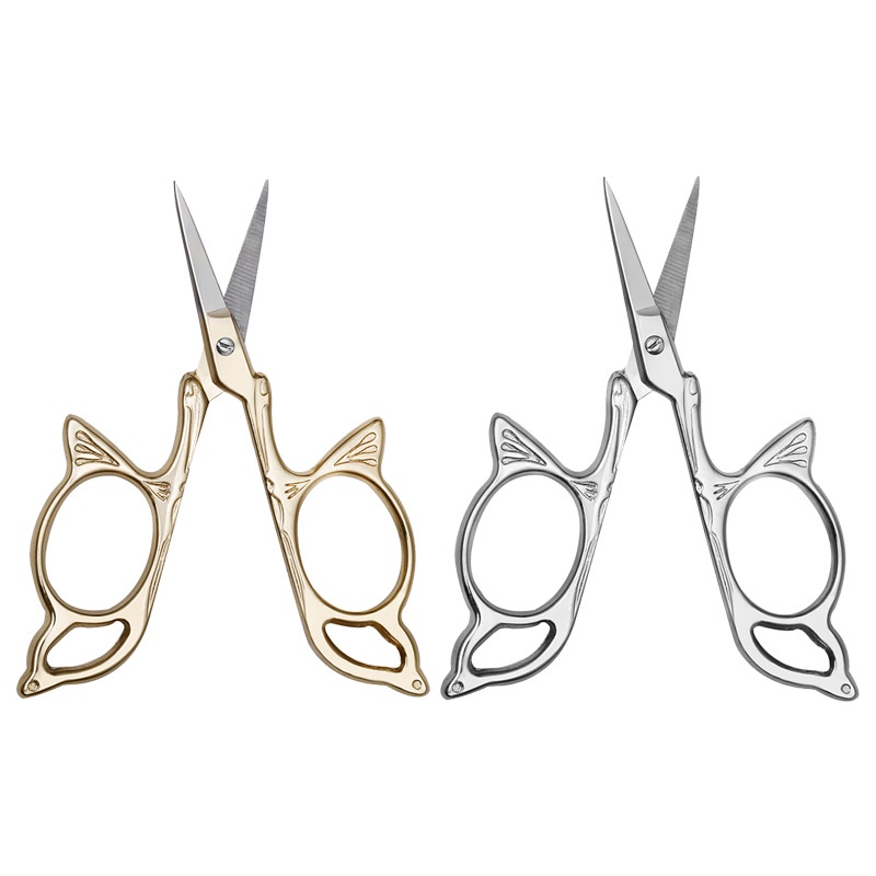 Thêu cổ và kéo may kéo Dropship Nhà cung cấp Kéo thép không gỉ Phong cách Châu Âu Vàng Mini Cò Kéo vải