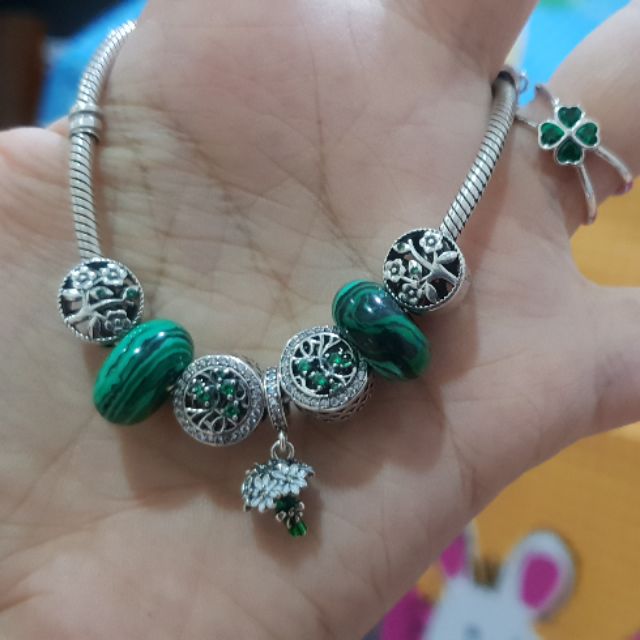 Charm bạc s925 xanh lá cây