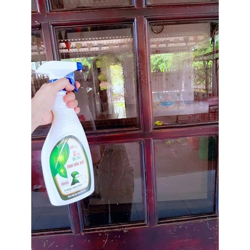 Nước lau kính, lau bàn ăn, tủ lạnh, kiêm rửa tay khô, đa năng lau khử khuẩn không hóa chất tinh dầu Quế & Bạc Hà  ORENJI