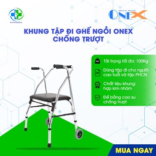 Khung tập đi cho người già có ghế ngồi xếp gọn OneX