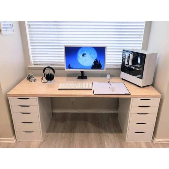 Bàn IKEA thẳng 2 bên hộc