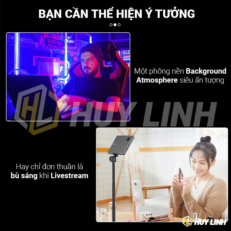 Đèn led Studio Ulanzi VIJIM VL276 RGB FillLight - 18W 5600K pin khủng 10000Mah