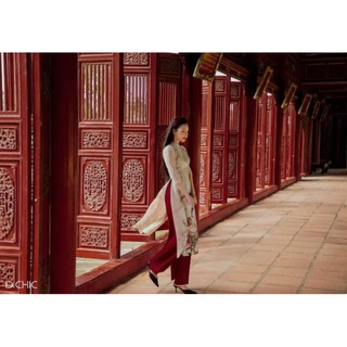 áo dài DCHIC in hoa ly