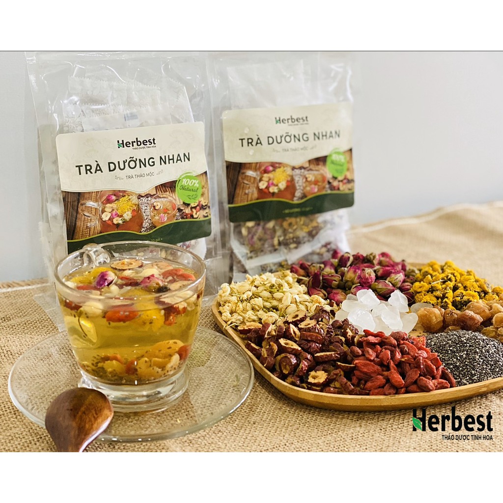 Trà Dưỡng Nhan Herbest cao cấp giúp trẻ hoá đẹp da bổ dưỡng thanh lọc cơ thể gói 7gram | BigBuy360 - bigbuy360.vn
