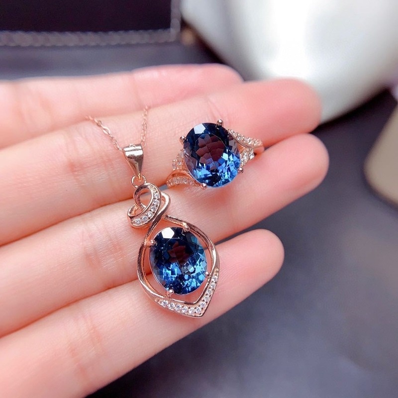 Mới vòng cổ Mạ Vàng Hồng Mặt Hình Moissanite