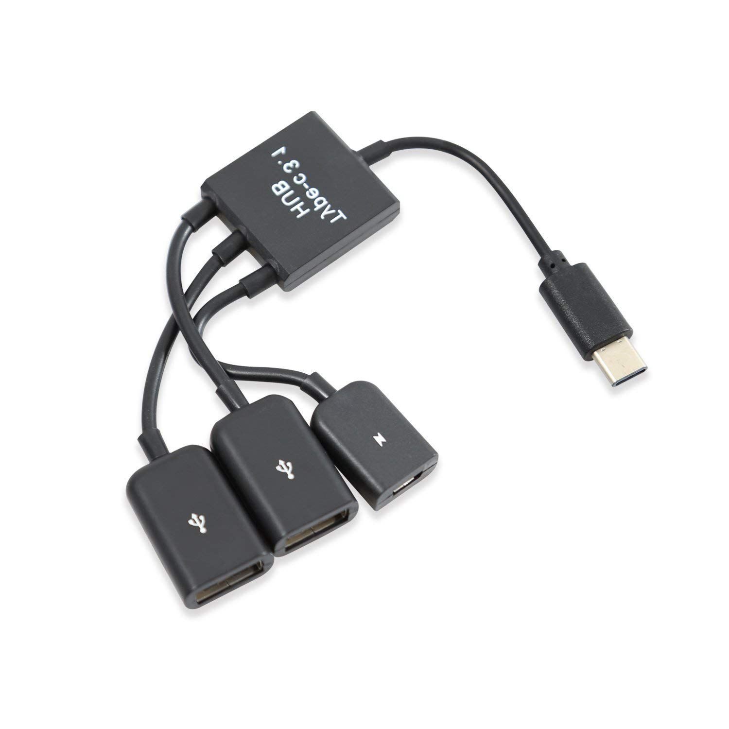 Usb 3.1 Loại C Male To 2 Dual Usb A 2.0 Female + Micro-Usb Female Hub 3 Trong 1