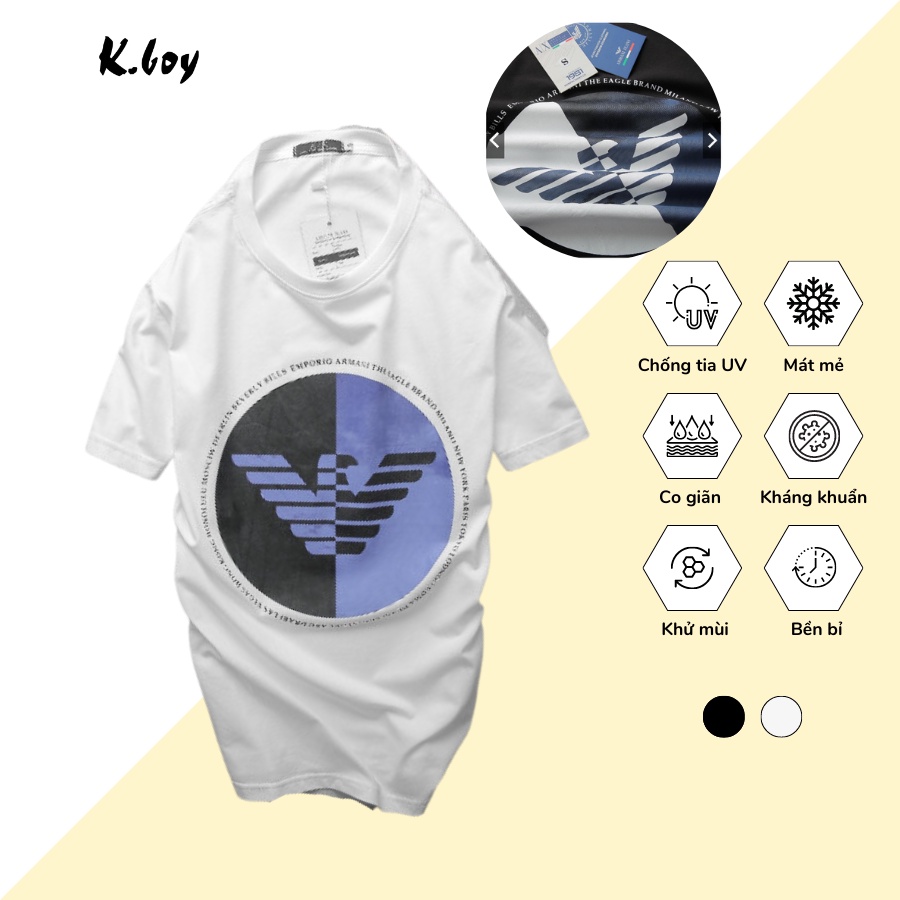 Áo thun nam tay ngắn Kboy Shop 100% Cotton trắng/đen cotton co giãn tốt, áo phông đẹp cao cấp dễ phối đồ - V66