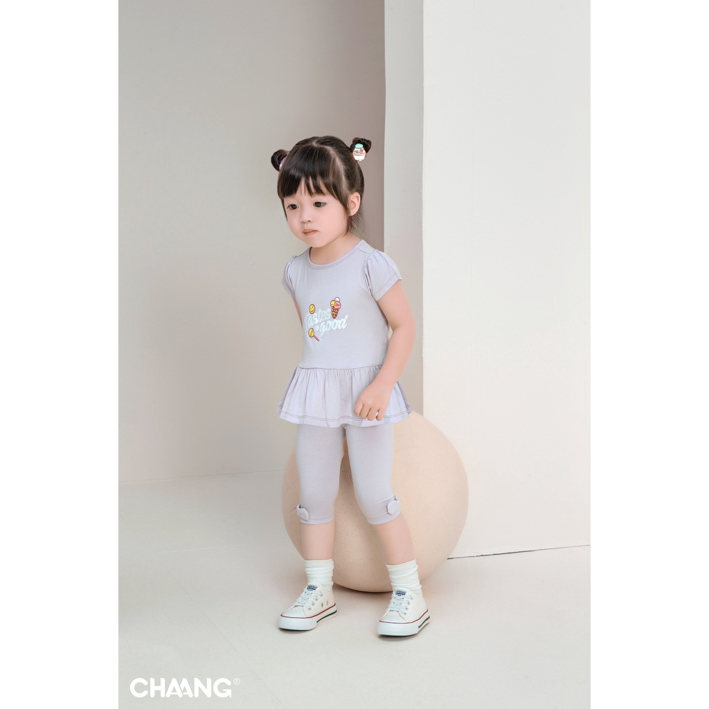 Áo phông thun cộc tay cotton mềm mát cho bé gái Chaang Active