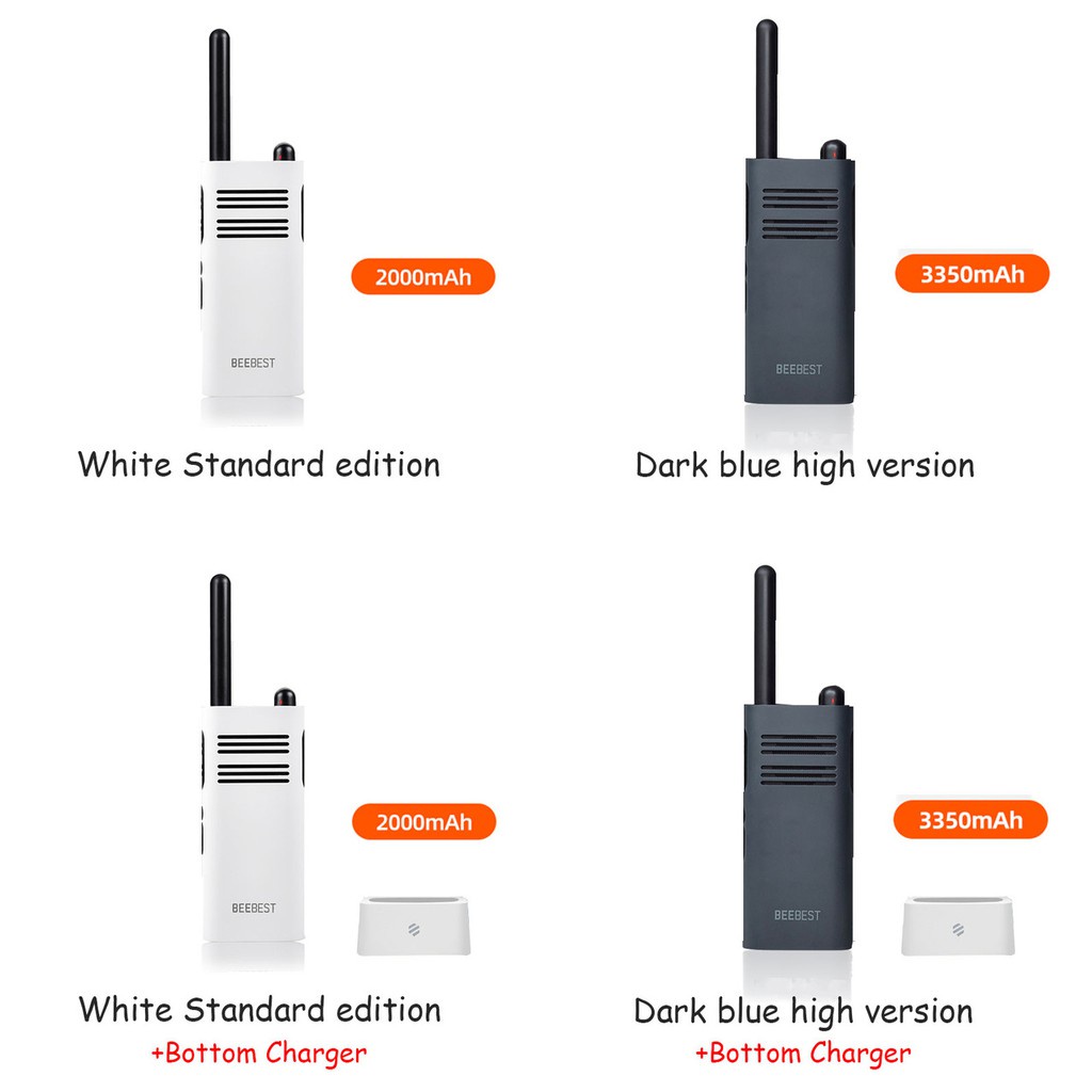 ๑Bộ đàm cầm tay Xiaomi Mijia BeeBest Audio A208 5W 1-5KM 2000mAh/ Blue 3350mAh