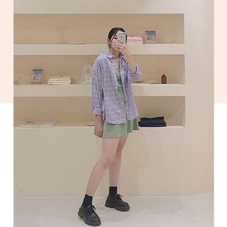 Áo Checkered Chemise