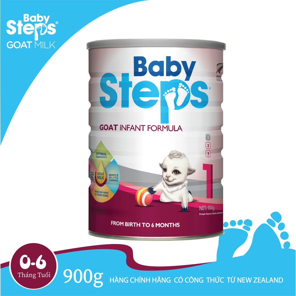 Sữa Dê Công thức Baby Steps Đủ Số 900g  FREESHIP  giúp bé phát triển thể chất, trí não, tăng cường hệ miễn dịch.