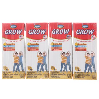 Lốc 4 hộp sữa uống dinh dưỡng Dielac Grow 180ml (tăng chiều cao)