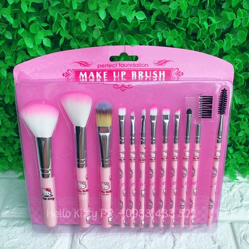BỘ CỌ TRANG ĐIỂM HELLO KITTY (12 cây)