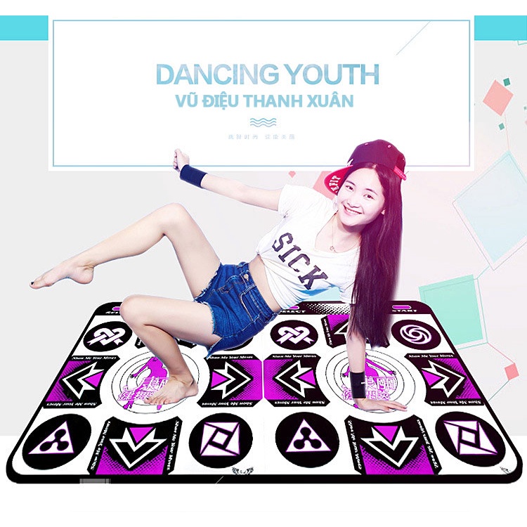Thảm nhảy audition tại nhà tập nhảy thảm game,chơi game nhảy có dây, kết nối máy tính TV có tay cầm có dây thảm nhảy