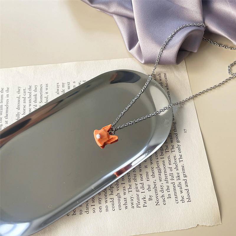 Dây chuyền nữ mặt dây chuyền động vật ba chiều Nhật Bản và Hàn Quốc, cặp đôi, bạn gái vòng cổ cô gái tuổi teen