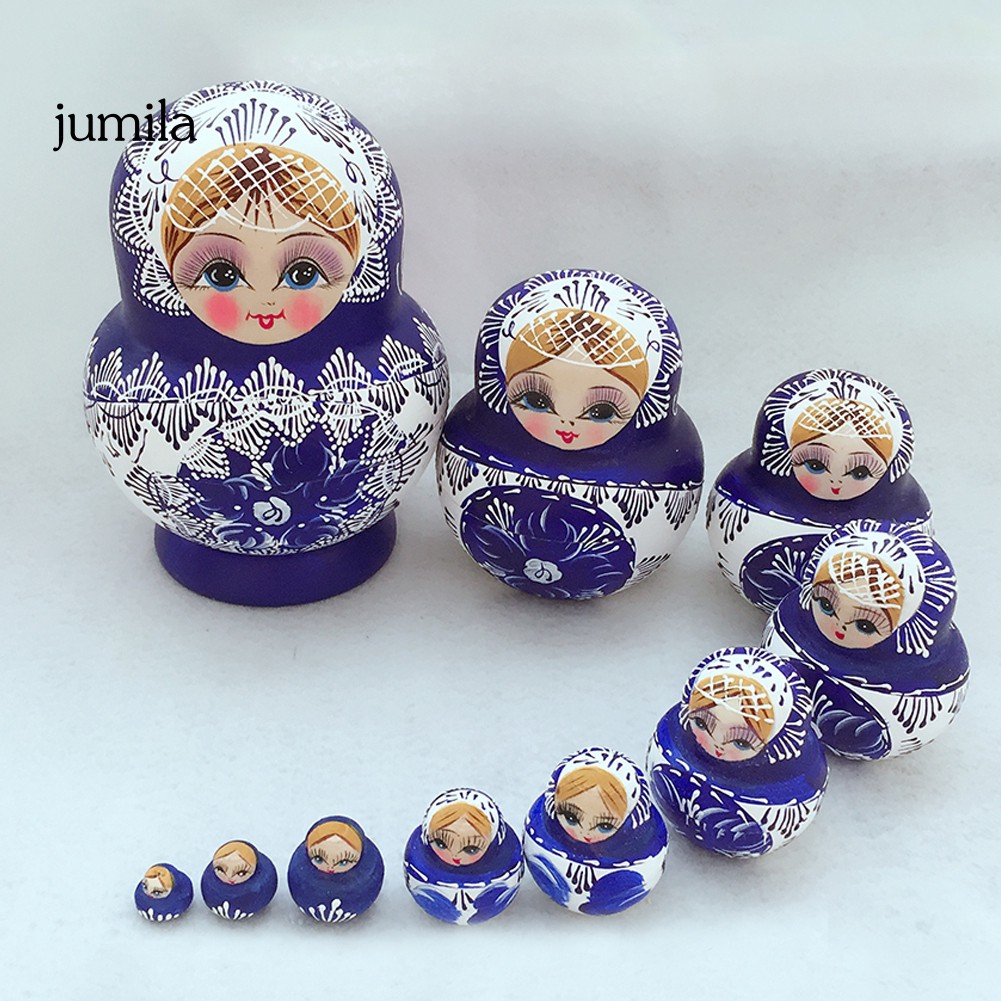 Bộ 10 Búp Bê Nga Matryoshka Bằng Gỗ - Búp bê