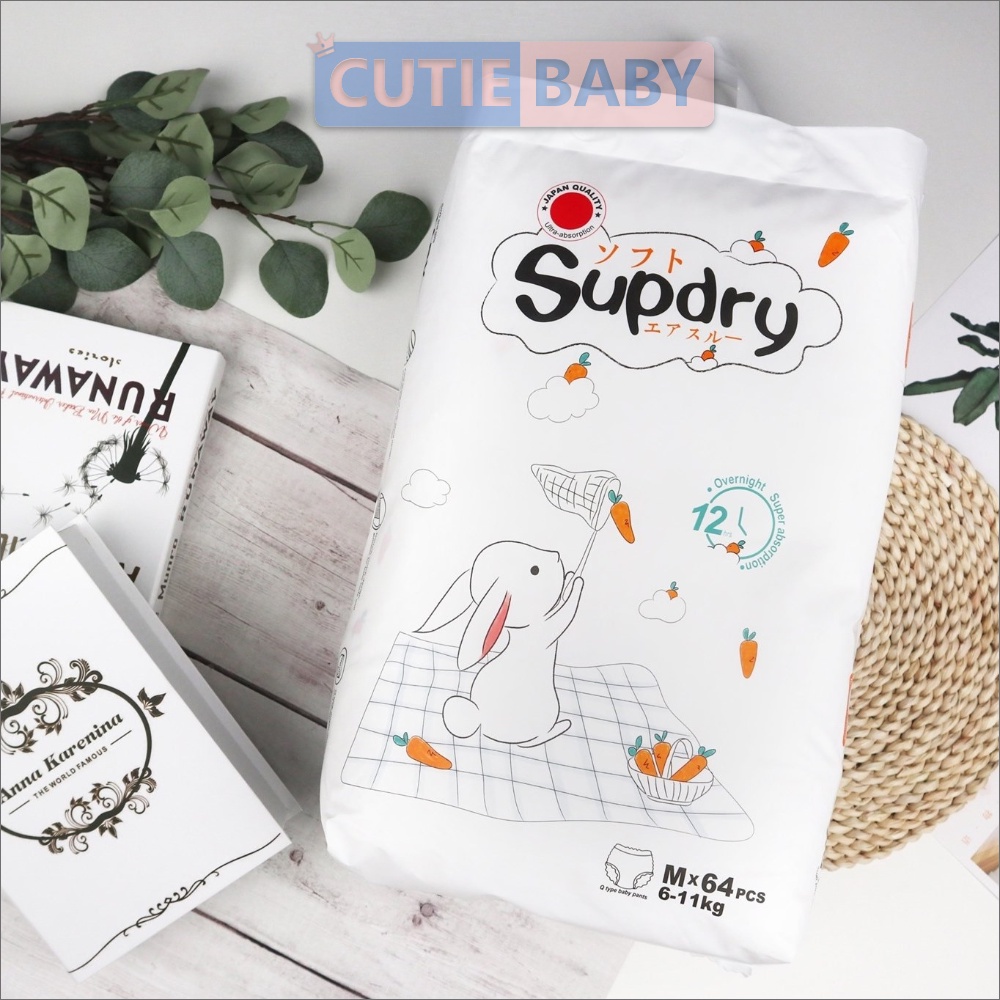 Bỉm Tã SUPDRY nội địa Trung quần/dán đủ size S72/M66/L60/M64/L58/XL52/XXL50/XXXL46 cho bé, trẻ sơ sinh - Cutiebaby