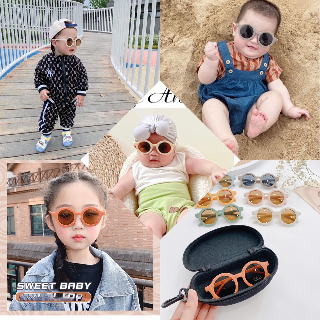 Mắt kính trơn cho bé tặng kèm hộp xịn sò