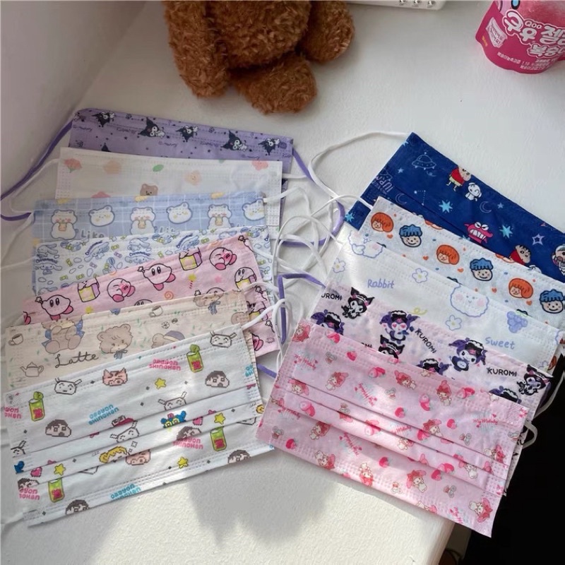 Khẩu trang y tế hoạt hình 3 lớp hoạ tiết hoạt hình 25 mẫu siêu Cute