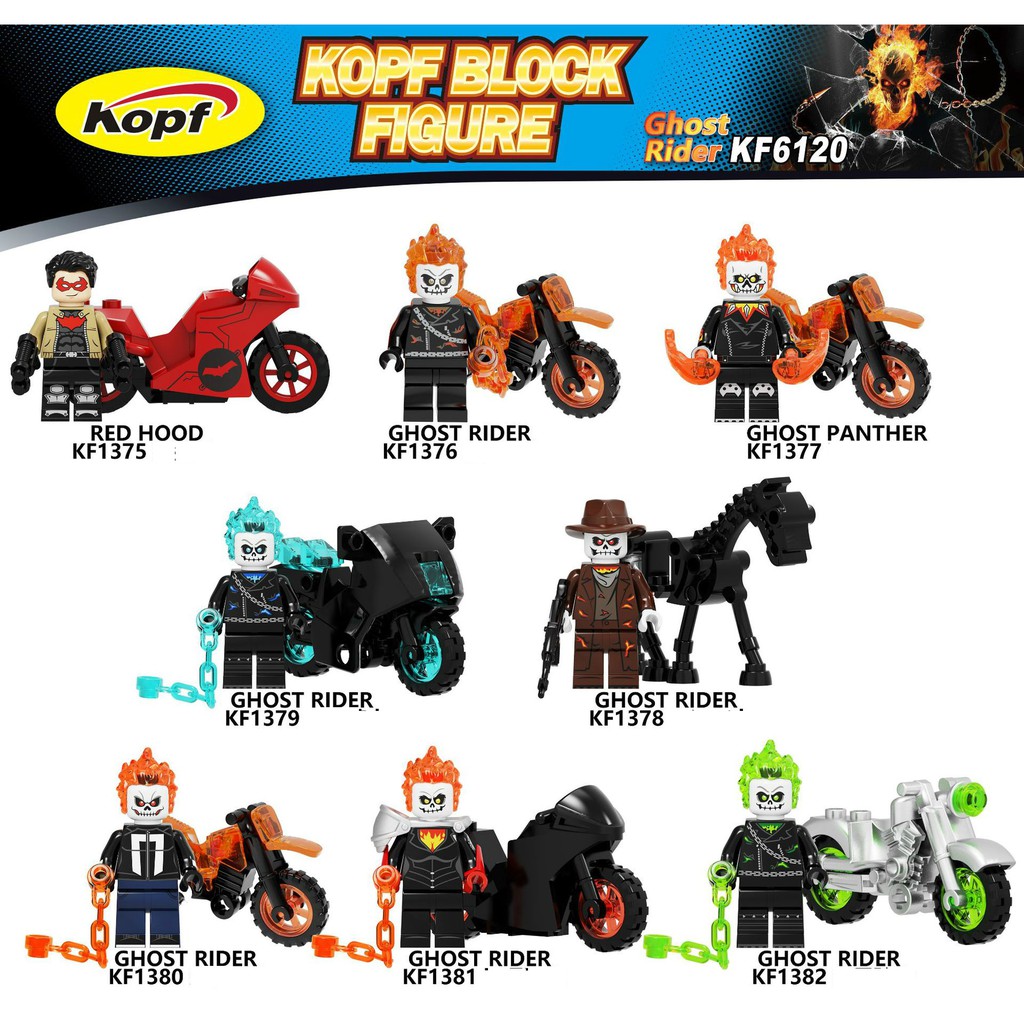 Minifigures Các Mẫu Nhân Vật Ma Tốc Độ Ghost Rider Đẹp Mắt Mẫu Mới Ra KF6120