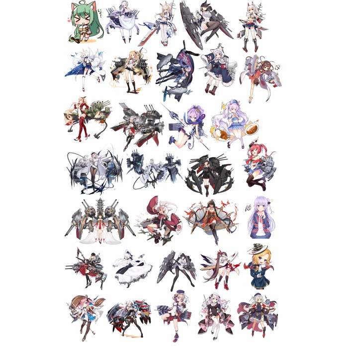 Sticker hình dán game Azur Lane SAN diego Kawakaze blsmarck illustrious lafey  taihau nagato Javelin prinz