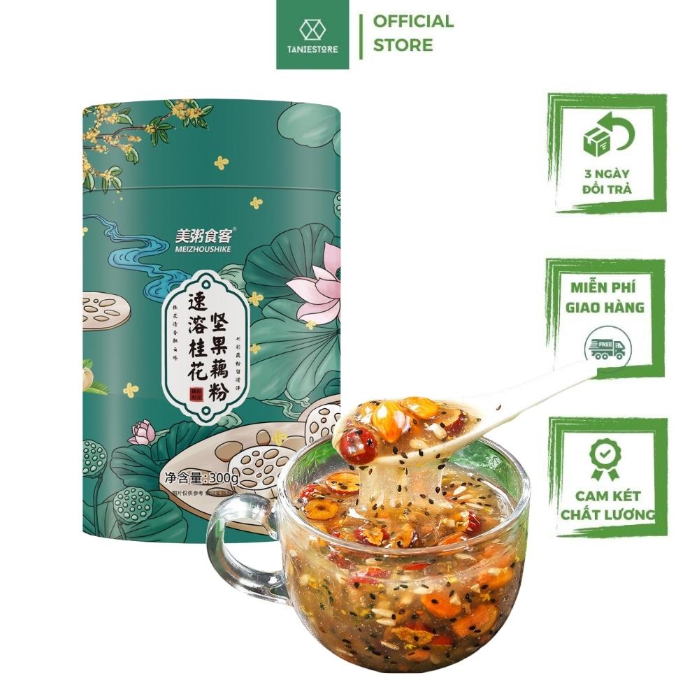 Bột củ sen mix hạt dinh dưỡng hoa quế chi hạnh nhân – dưỡng nhan giảm cân ăn kiêng Meizoushike M9 hộp 300gr