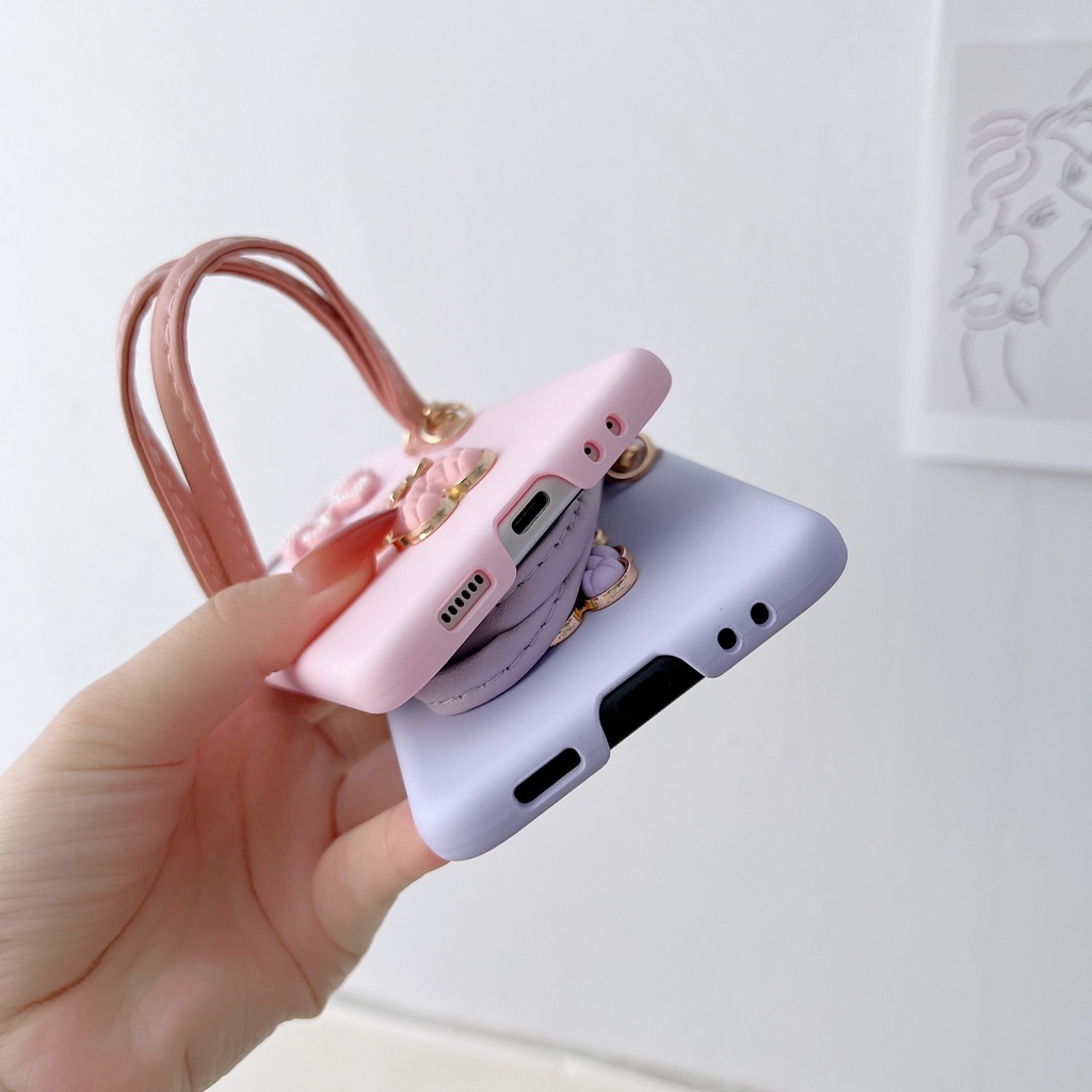 Ốp Điện Thoại Dạng Túi Xách Hình Gấu Dễ Thương Chống Sốc Cho Samsung Galaxy Z Flip 3 5G Z Flip3 ZFlip3 ZFlip 3