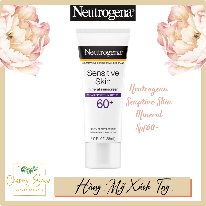 [Thanh Lý] Kem chống nắng dành cho da nhạy cảm Neutrogena Sensitive Skin Sunscreen Lotion SPF 60 (88ml)