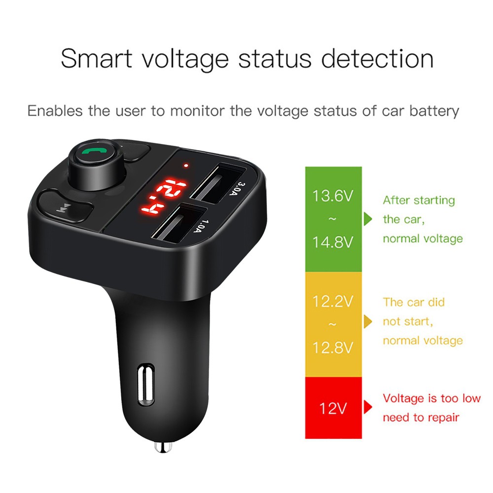 ⚡️HÀNG CHÍNH HÃNG⚡️Tẩu Nghe Nhạc Blutooth 4.0  Trên Xe Ô Tô Thông Qua Sóng FM Kèm Cổng Sạc Điện Thoại 3.1A