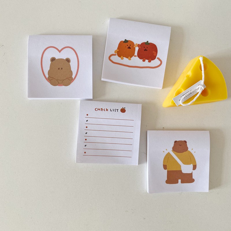 Giấy ghi chú họa tiết gấu dễ thương đáng yêu D107