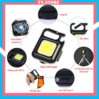 Móc khóa đèn led cob mini 5w sạc usb tiện dụng
