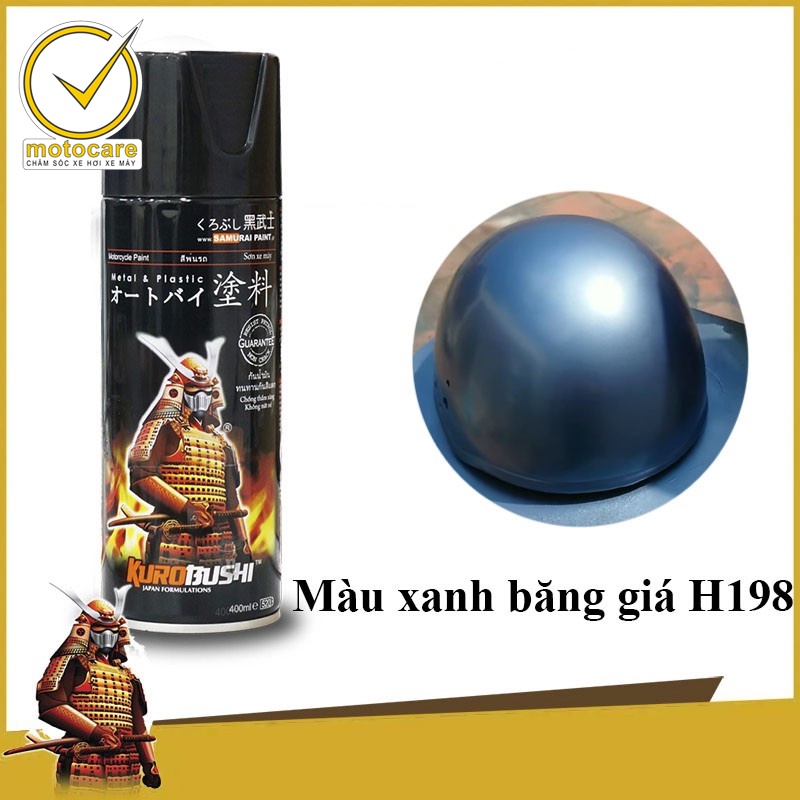 SƠN XỊT SAMURAI H198 MÀU XANH BĂNG GIÁ H198 - XANH NGỌC ÁNH KIM