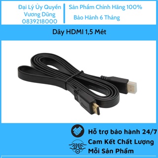 Dây HDMI - Cáp HDMI 1,5 mét - Loại dẹt - Màu đen - Bảo hành 6 tháng