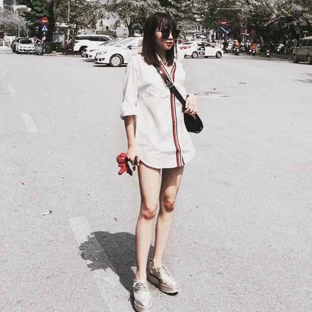 Áo zara trắng / xanh