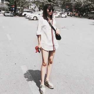 Áo zara trắng / xanh